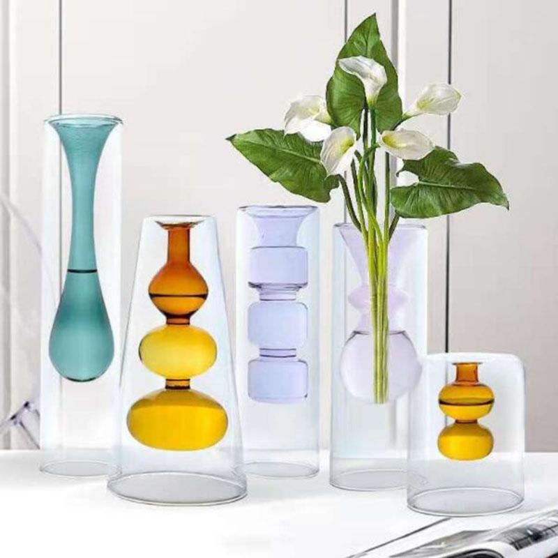 Glass Vase Home Decor Modern Flower Vase Room Decoration European Style Double Layer Glass Wedding Decoration Hydroponic Plants
Glass Vase Home Decor Modern Flower Vase Room Decoration European Style Double Layer Glass Wedding Decoration Hydroponic Plants