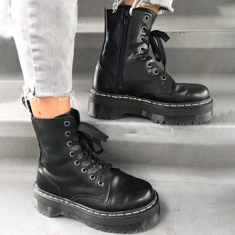Women Winter Boots Genuine Leather Platform Black Martens Ankle Motorcycle Thick Heel Booties Heels 211013
Women Winter Boots Genuine Leather Platform Black Martens Ankle Motorcycle Thick Heel Booties Heels 211013