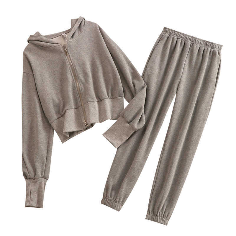 DEAT Women Black Hooded Sweater Long Pants Arrivals Two Piece Set Temperament Fashion Spring Summer 11D776 210709