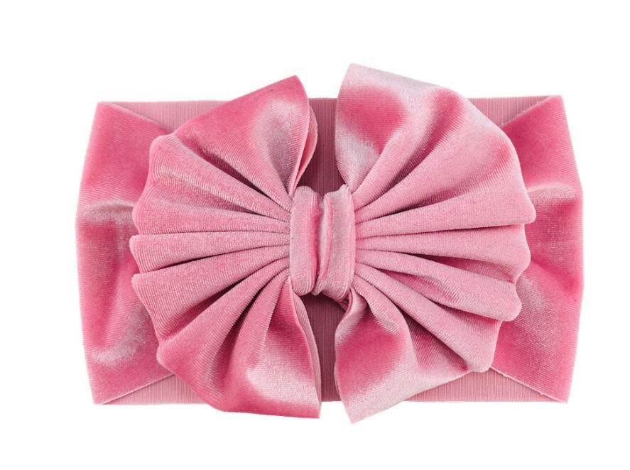 Hair Accessories Bulk 24pcs/lot Velvet Fabric Bow Headband Large Knot Bows HairBands For Girls Born Baby Headwear Knotbows Headbands