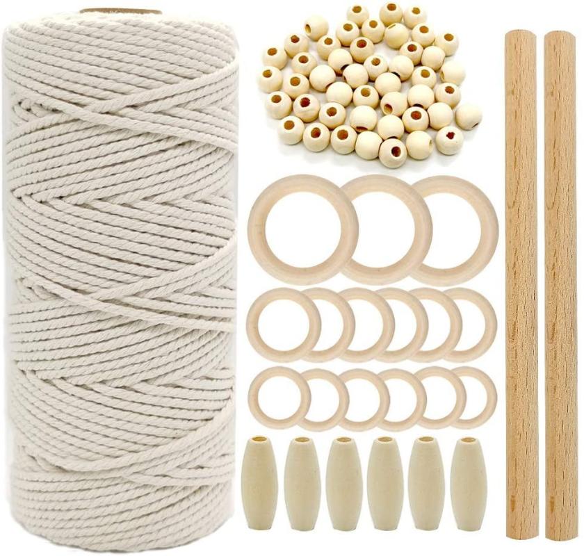 Yarn Wooden Craft Macrame Cord Natural Cotton Rope With Wood Stick Bead For Diy Teether Kit Wall Hanging #T2G
Yarn Wooden Craft Macrame Cord Natural Cotton Rope With Wood Stick Bead For Diy Teether Kit Wall Hanging #T2G