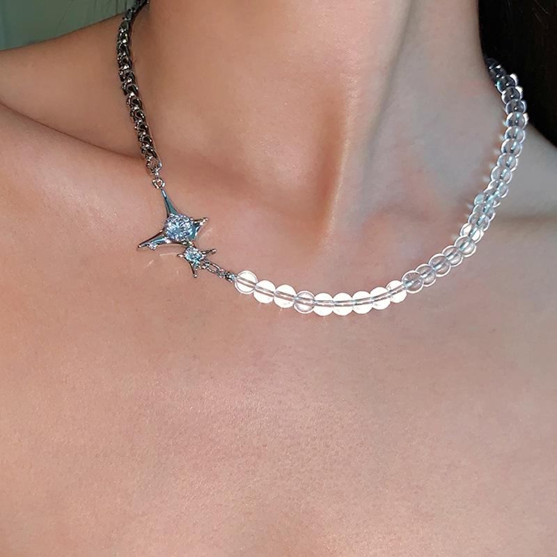 Pendant Necklaces Origin Summer Temperament Glass Bead Beaded Chokers Necklace For Women Asymmetric Star Chunky Chain Metallic Jewelry
Pendant Necklaces Origin Summer Temperament Glass Bead Beaded Chokers Necklace For Women Asymmetric Star Chunky Chain Metallic Jewelry