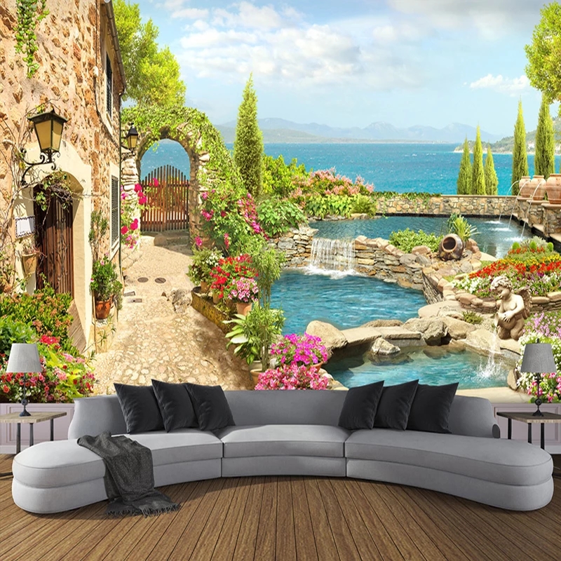 High Quality Custom 3D Photo Wallpaper Bedroom Walls Garden Landscape Living Room Background Wall Home Decor