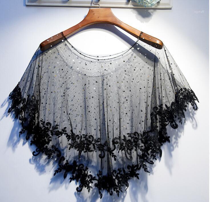 Scarves Women's Spring Summer Black Shiny Mesh Pashmina Female Sunscreen Blingbling Embroidery Lace Shawl R1606, Blue;gray
Scarves Women's Spring Summer Black Shiny Mesh Pashmina Female Sunscreen Blingbling Embroidery Lace Shawl R1606, Blue;gray