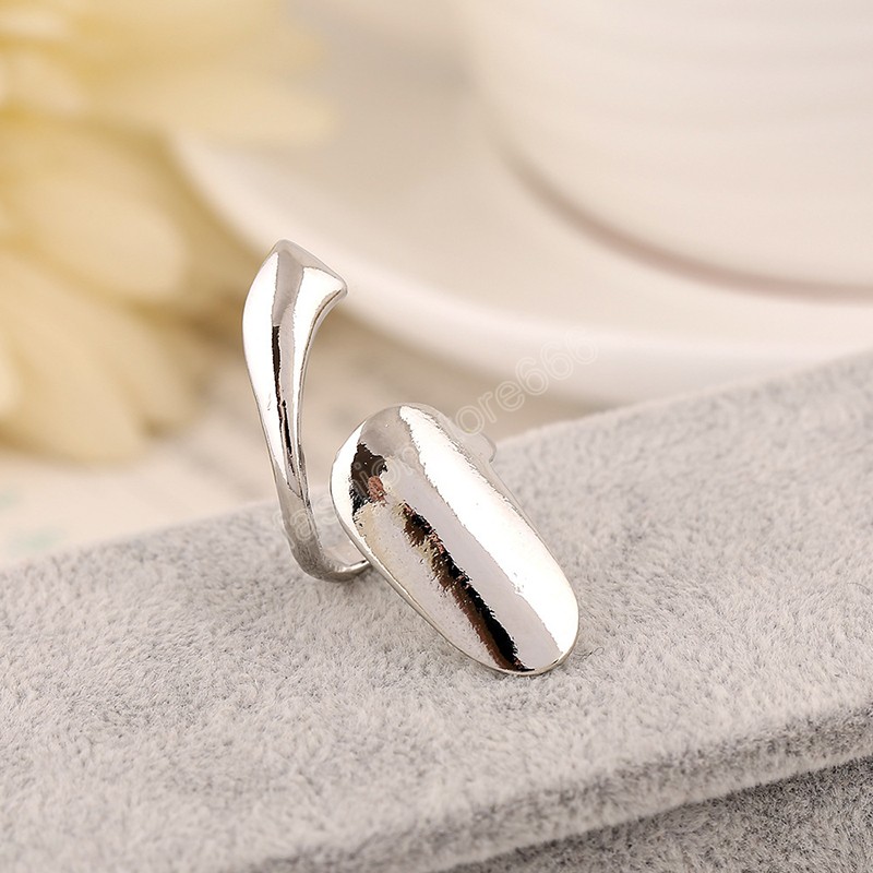 Fashion False Nails Alloy Metal Finger Rings Women Ring Jewelry Cool Fingertip Finger Nail Ring Charm Party Ornament