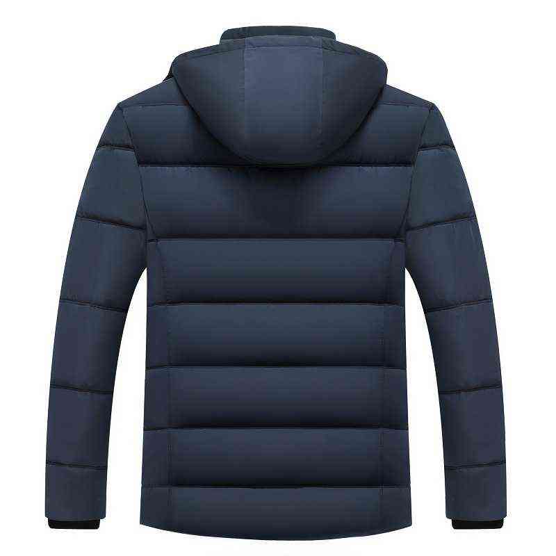 Fashion Fleece Hooded Winter Coat Men Thick Warm Mens Jacket Windproof Gift For Father Husband Parka 211214Z