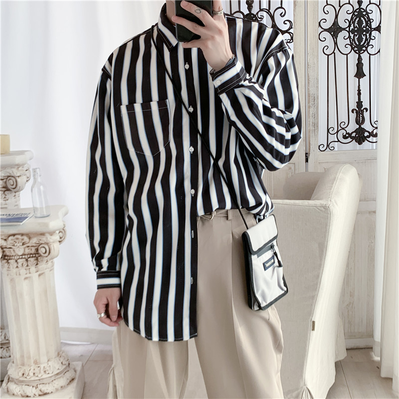 2021 New Japanese Style Men's Stripe Printing Long Sleeves Shirt French Cuff Fashion Brand Black/white Color Clothes Shirts M-xl Nxmd
2021 New Japanese Style Men's Stripe Printing Long Sleeves Shirt French Cuff Fashion Brand Black/white Color Clothes Shirts M-xl Nxmd