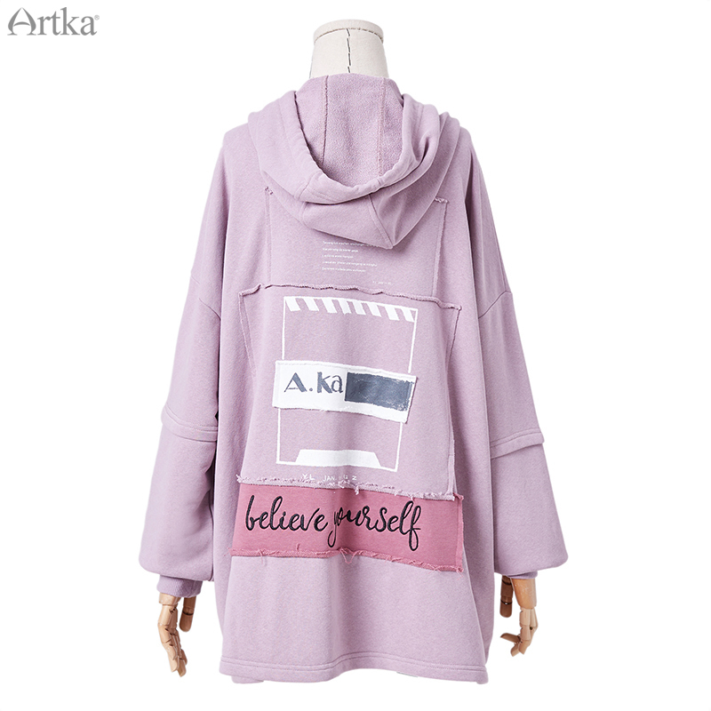 Autumn New Women Hoodies Fashion Letter Embroidered Hoodies Long Loose Casual Pullover Hooded Sweatshirt VA10897Q T200407