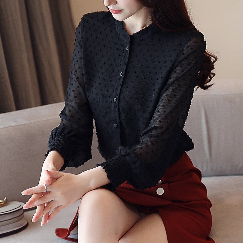 New Spring Fashion White Woman Blouses Women Shirts Long Sleeve Blouse Tops Office Work Wear Women Blouse Shirt Blusas 097 210225