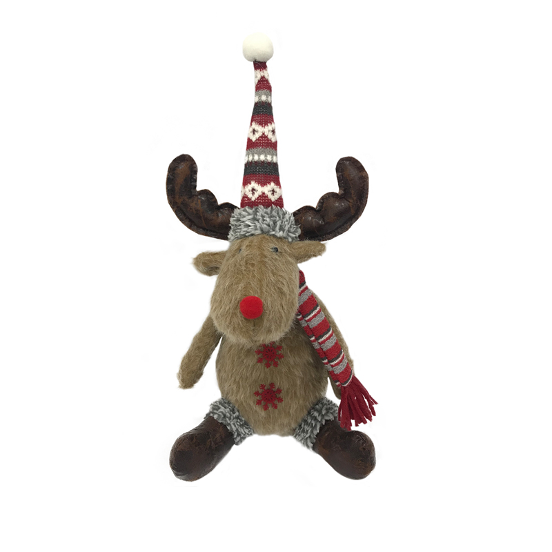 Christmas ornament Plush sitting deer elk Decorations Free shipping