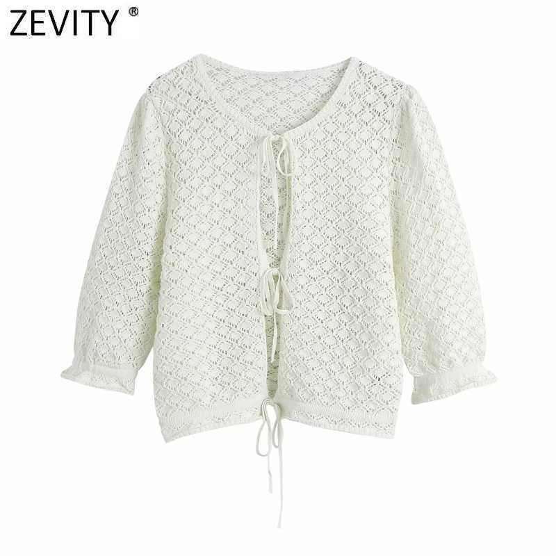Zevity Women Fashion Hollow Out Crochet Short Knitting Sweater Female Puff Sleeve Ruffles Lace Up Chic Cardigans Crop Tops S841 210603, As pic s841bb
Zevity Women Fashion Hollow Out Crochet Short Knitting Sweater Female Puff Sleeve Ruffles Lace Up Chic Cardigans Crop Tops S841 210603, As pic s841bb