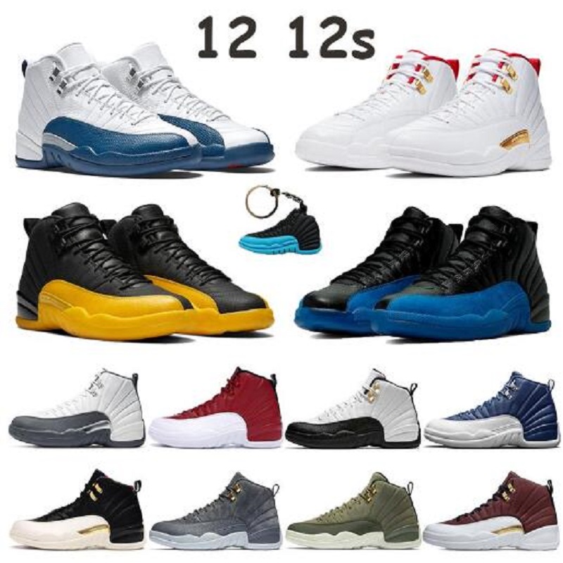 12s University Gold 12 Jumpman Men Basketball Shoes Dark Grey Concord FIBA Reverse Flu Game Wings Mens Trainer Sports Sneakers