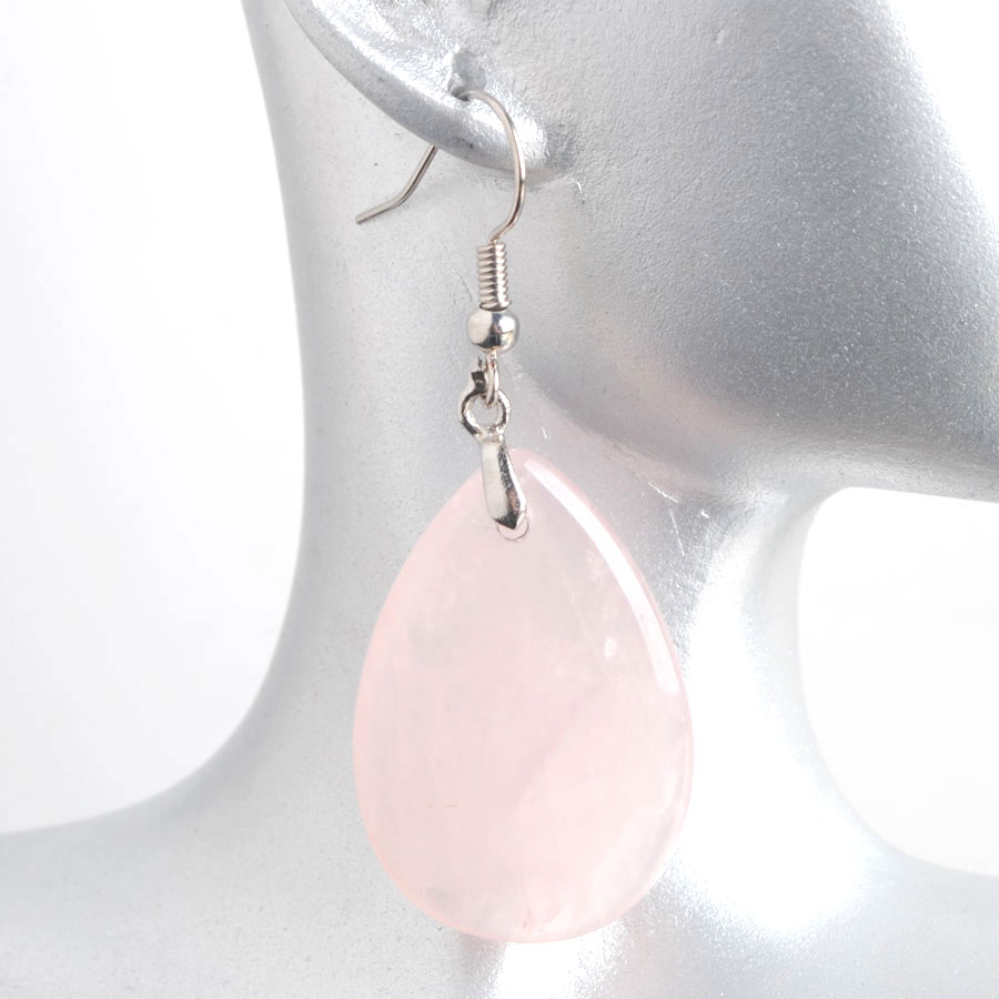 WOJIAER Indian Tribal Natural Stone Dangle Hook Earrings Water Drop Earring For Women Crystal Quartz Gift Jewelry BV911