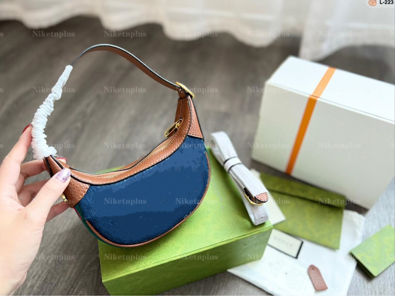 Half-Moon Loop Baguette Ophidia Designer Bags bay mini Classic Letter Axillary Package Handbag Navy-Blue Denim Jacquard 2 shoulder straps Luxurys Designers Bags, #1
Half-Moon Loop Baguette Ophidia Designer Bags bay mini Classic Letter Axillary Package Handbag Navy-Blue Denim Jacquard 2 shoulder straps Luxurys Designers Bags, #1