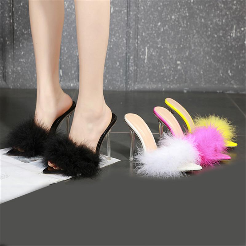Summer new sexy feather woman sandals transparent perspex high heels fur stiletto peep toe mules lady slides shoes rose, Red
Summer new sexy feather woman sandals transparent perspex high heels fur stiletto peep toe mules lady slides shoes rose, Red
