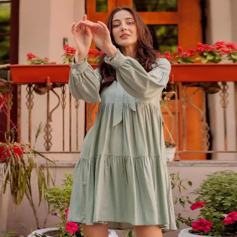 New Women Casual Bow Lantern Sleeve Ruffles Mini Solid Drawn Back Simple 2021 Spring Fashion Office Lady Vintage 8xpz, As picture
New Women Casual Bow Lantern Sleeve Ruffles Mini Solid Drawn Back Simple 2021 Spring Fashion Office Lady Vintage 8xpz, As picture