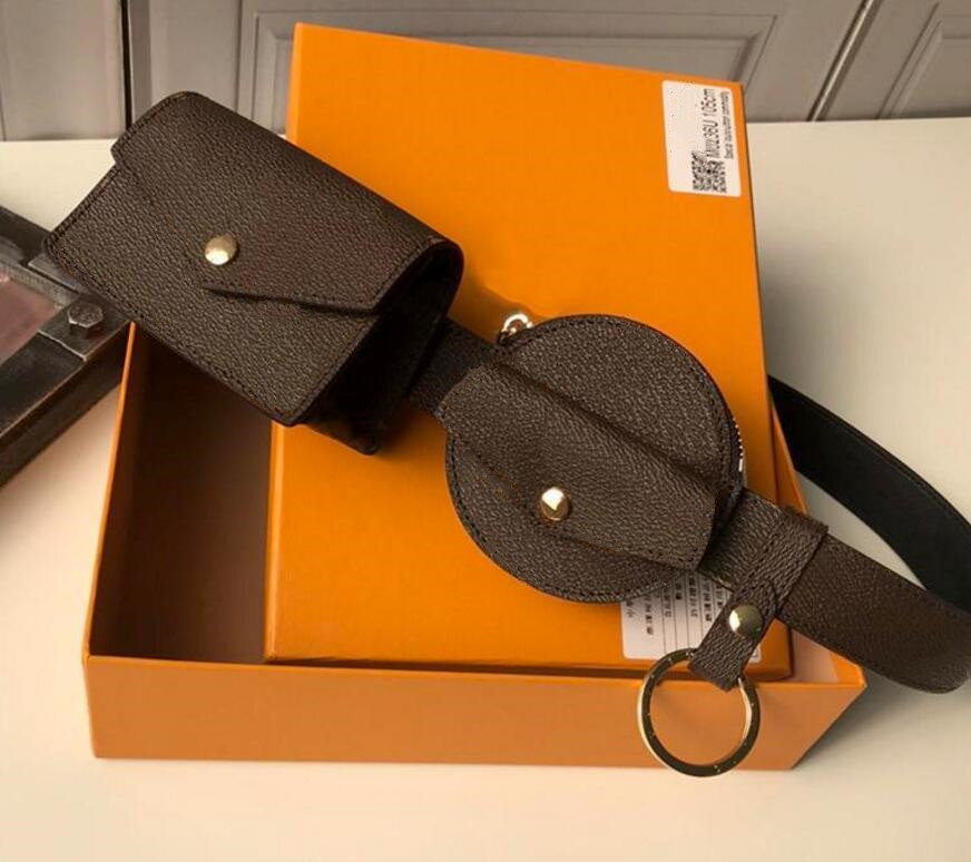 Top quality Men Women Waist Bags Luxury Clutch Wallet Fashion wallets Real Leather Purse Brand Belts With gift box dust bag, Brown