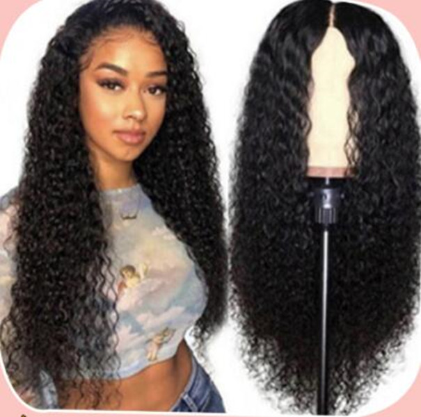 Ishow Fashion 24 inch Human Hair Wigs Women in a long curly wig and a small curly wave Light brown dark brownNatural Color