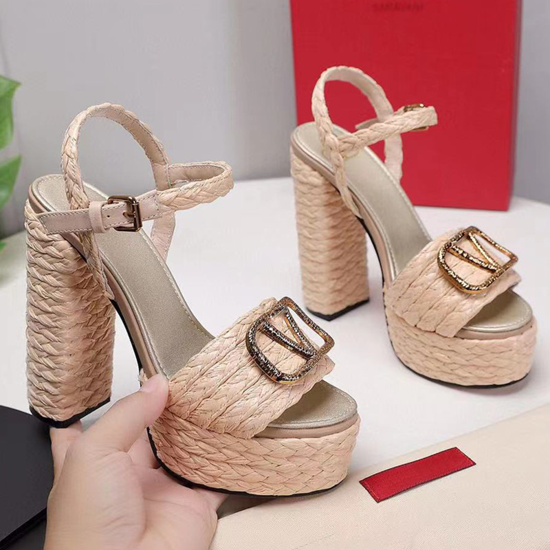 High-quality luxury sandals designer womens shoes fashion straw summer hemp rope thick heel waterproof platform super high metal LG catwalk height 13CM wholesale, Black
High-quality luxury sandals designer womens shoes fashion straw summer hemp rope thick heel waterproof platform super high metal LG catwalk height 13CM wholesale, Black