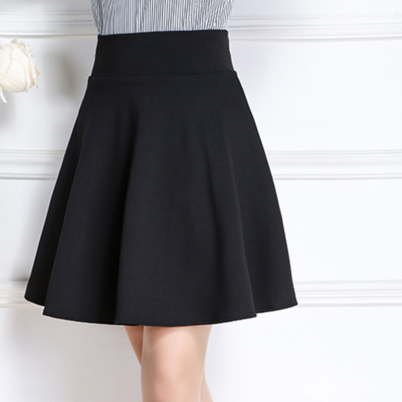 TIGENA Plus Size Mini Shorts Skirts Women Casual A-line High Waist Pleated Skirt Female School Girl Skater Skirt Black Blue 210309