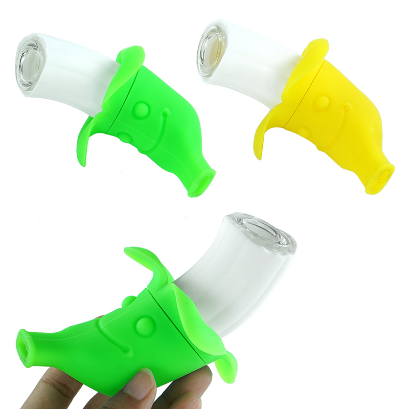 Novelty Silicone Tobacco Pipe with Glass Smoking Bowl Banana Design Portable Cute Gift C0310
Novelty Silicone Tobacco Pipe with Glass Smoking Bowl Banana Design Portable Cute Gift C0310
