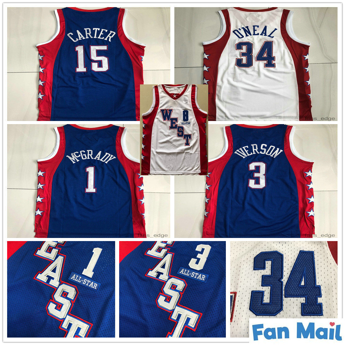 Authentic Stitched 2004 All-Star Tracy 1 McGrady Vince 15 Carter Mitchell & Ness Hardwoods Allen 3 Iverson Swingman Basketball Jerseys, White
Authentic Stitched 2004 All-Star Tracy 1 McGrady Vince 15 Carter Mitchell & Ness Hardwoods Allen 3 Iverson Swingman Basketball Jerseys, White