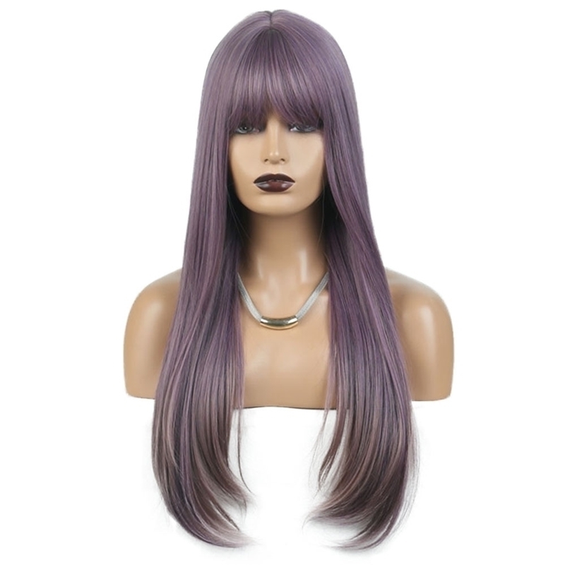 long New natural medium straight hair purple women's chemical fiber wig head cover pin, Wig131
long New natural medium straight hair purple women's chemical fiber wig head cover pin, Wig131