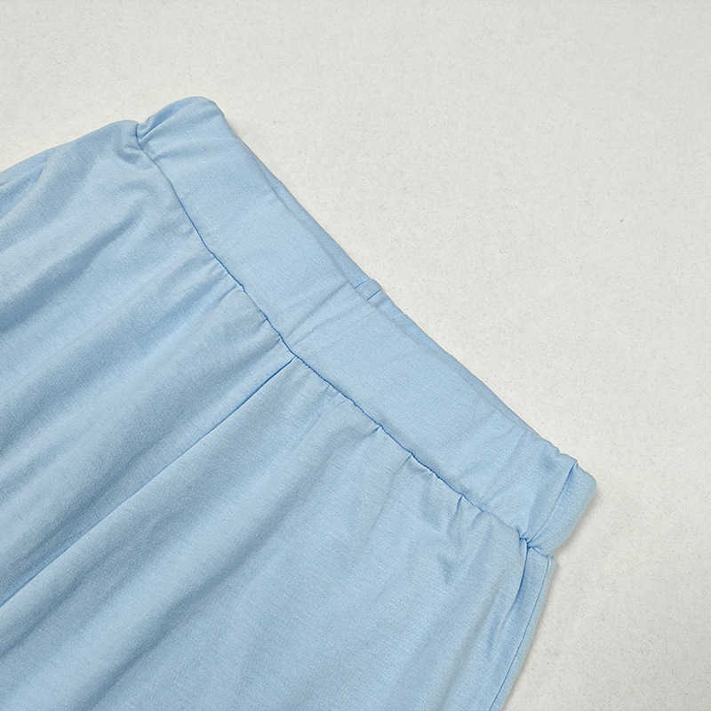 DEAT Women High Elastic Waist Sleeveless Short Vest Solid Color Slim Two Piece Set Fashion Spring Summer 11B442 210709