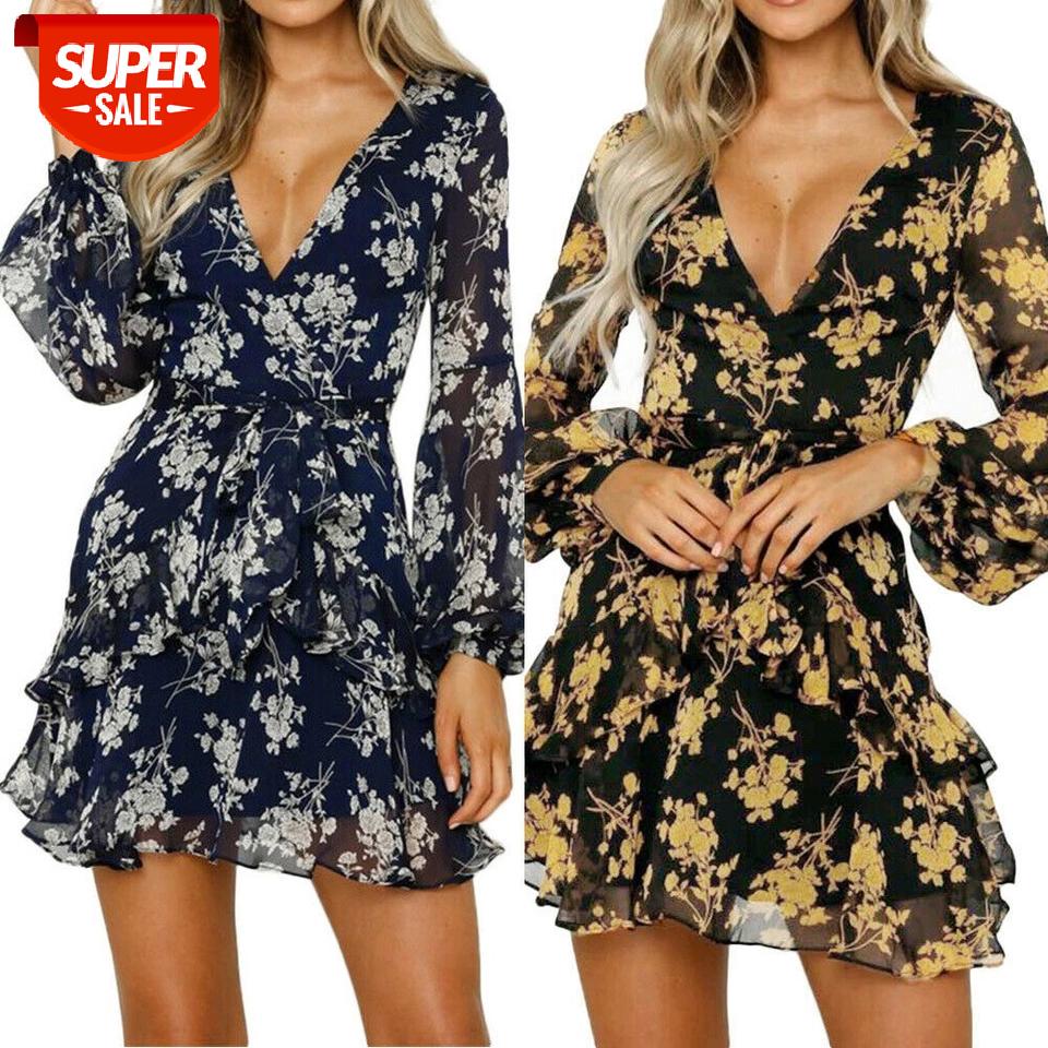 Sexy Summer Autumn Women Chiffon Dress See Through Long Sleeve Floral Print Boho Dress V Neck Short Mini Vestido Female #l972, Black;gray
Sexy Summer Autumn Women Chiffon Dress See Through Long Sleeve Floral Print Boho Dress V Neck Short Mini Vestido Female #l972, Black;gray