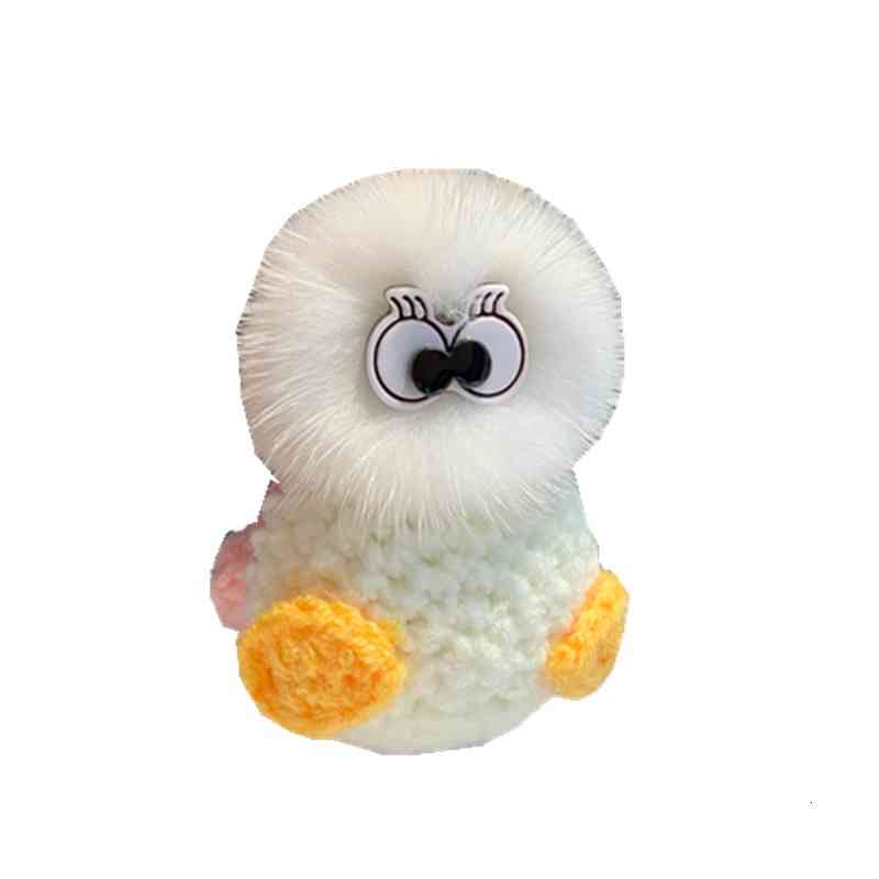 Real Mink Fur Ball Duckling Car Key Chain Pendant Cartoon Plush Fashion Bag Gift