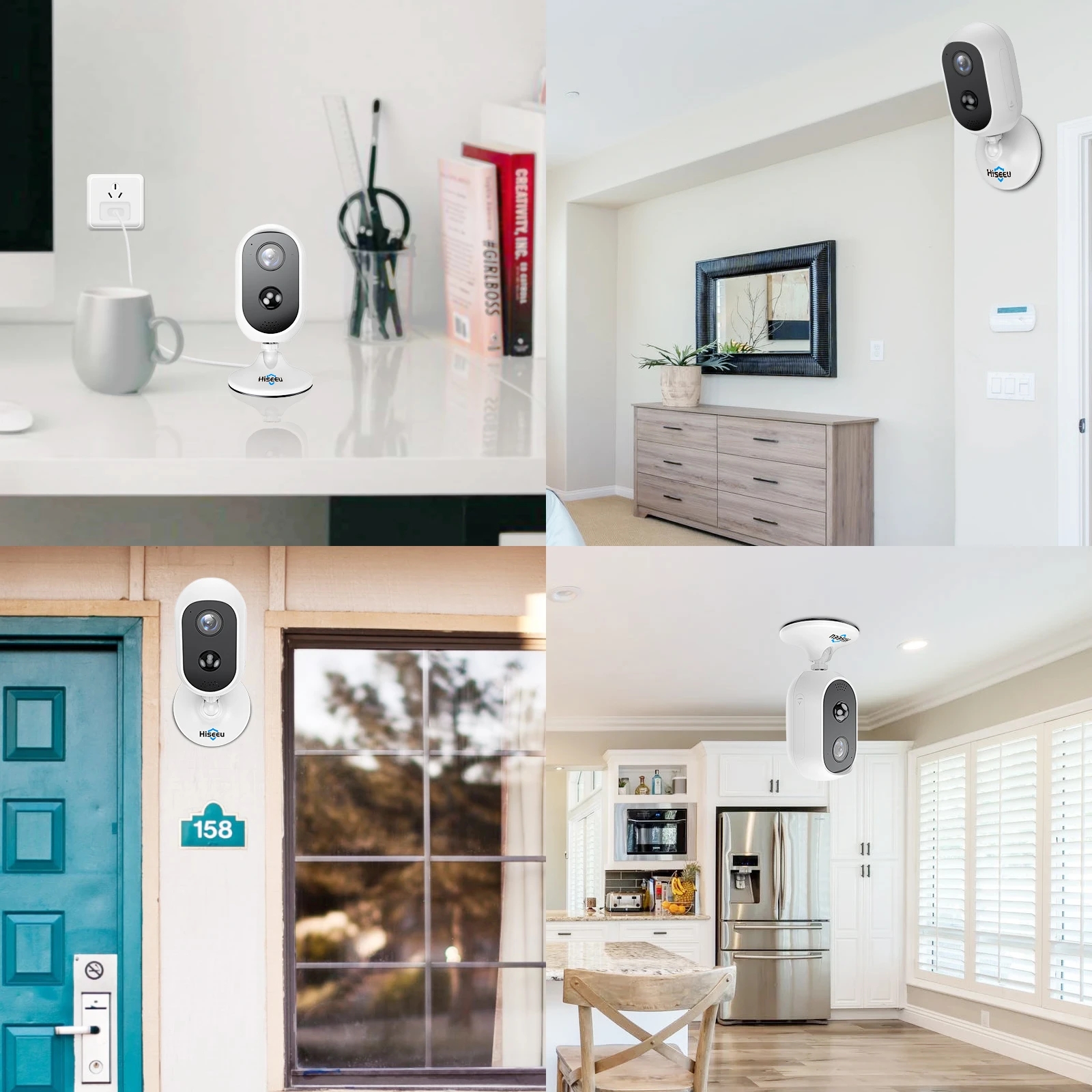 Hiseeu WK-2C30TZ 2MP WIFI IP Battery Free Air Camera Solar Panel With No Chargeable Wire Proof Dwaterproof Water Pyr Alarm Wireless Suite