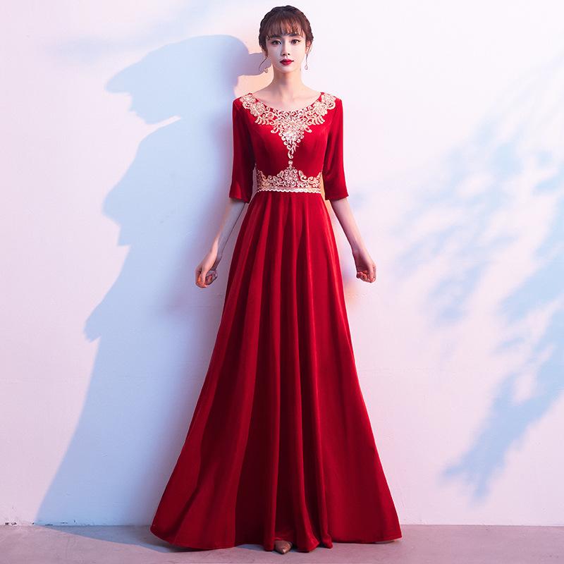 Ethnic Clothing Red Appliques Sexy Chinese Cheongsam Pleated Belt Round Collar Qipao Floral Wedding Dress Banquet Gown Female Elegant Vestid
Ethnic Clothing Red Appliques Sexy Chinese Cheongsam Pleated Belt Round Collar Qipao Floral Wedding Dress Banquet Gown Female Elegant Vestid