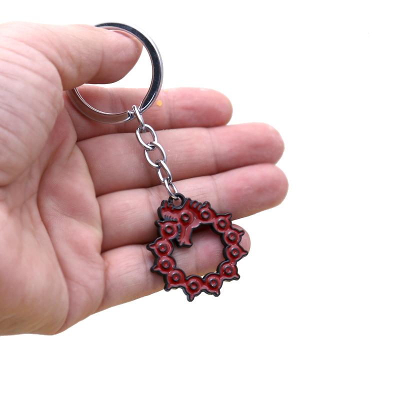 Keychains Japan Anime The Seven Deadly Sins Escanor Nanatsu No Taizai Divine Axe Rhitta Keyring Key Holder Jewelry Gift Men