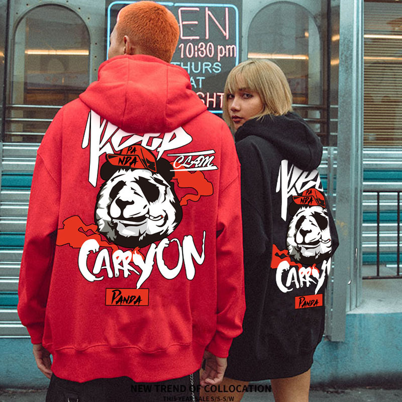 ZAZOMDE Hip Hop Hoodie Pullover Men Sweatshirt Panda Cartoon winter warm Hoodies Fashion Trend Street Hoodie Streetwear cool men 201127