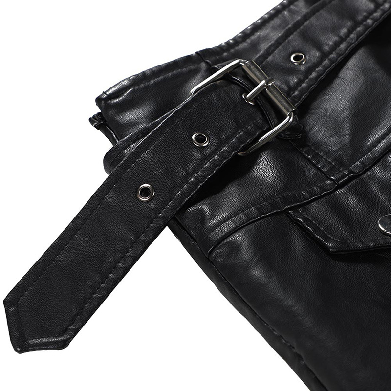 Plus Size PU Leather A Line Skirt Women Belt Zipper High Waist Women's Mini Skirts Black 2021 Autumn Fashion Bottoms Female 210305