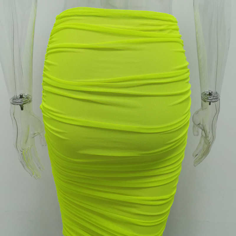 DEAT Women High Elastic Waist Mesh Skirt Strapless Camis Solid Color Two Piece Set Fashion Spring Summer 11B513 210709