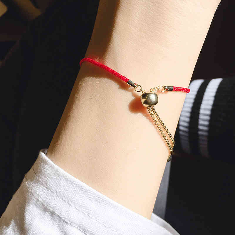 Charm Bracelets 56 Benmingnian Woven Red Rope Korean Version Simple Wind Transfer Bead Glass Beaded Student Best Friend