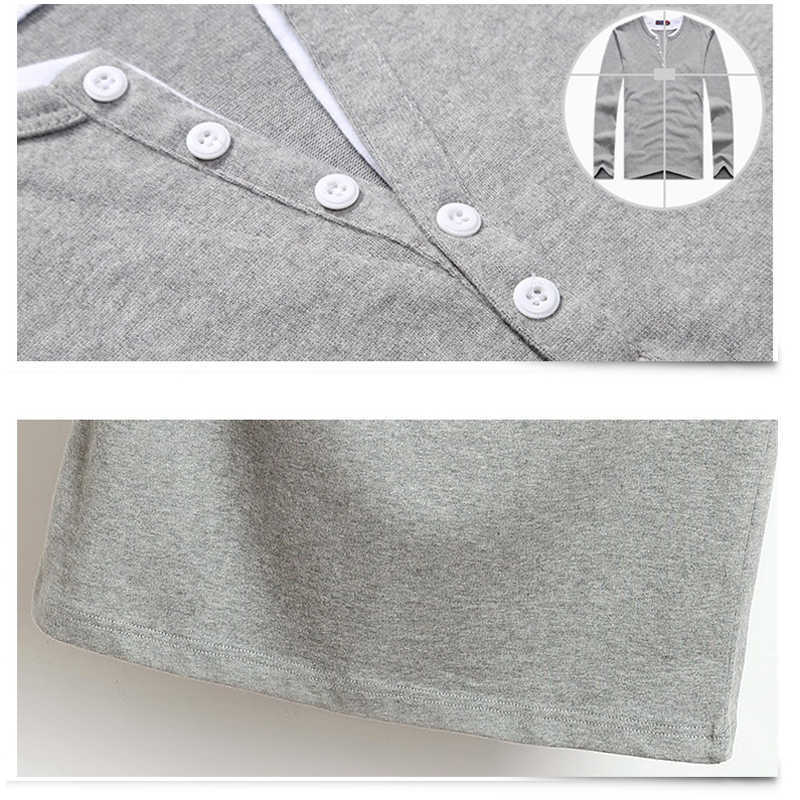 Autumn Men T Shirt Button Big Tall Cotton Long Sleeve T Shirts Men Big Size Casual T-Shirt Solid 5xl 6xl Fit Tee Top Male 210623
