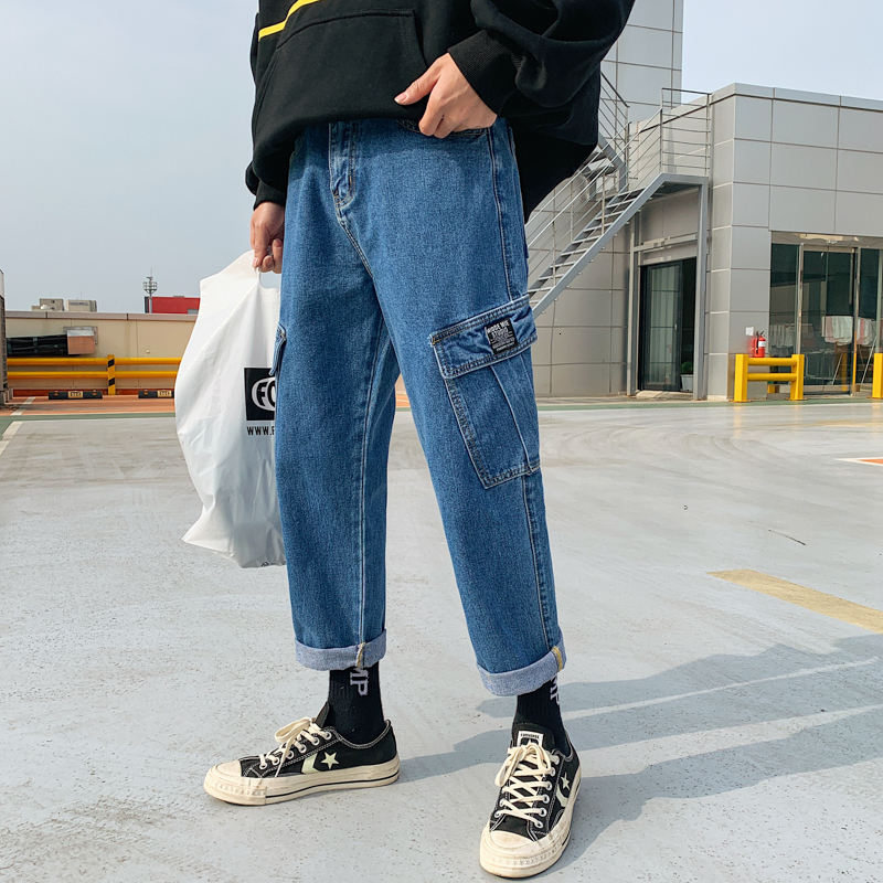 2021 New Spring Men's Cargo Pocket Casual Pants Work Baggy Homme Classic Jeans Light Blue Color Biker Denim Trousers Big Size -34 Z4ow
2021 New Spring Men's Cargo Pocket Casual Pants Work Baggy Homme Classic Jeans Light Blue Color Biker Denim Trousers Big Size -34 Z4ow