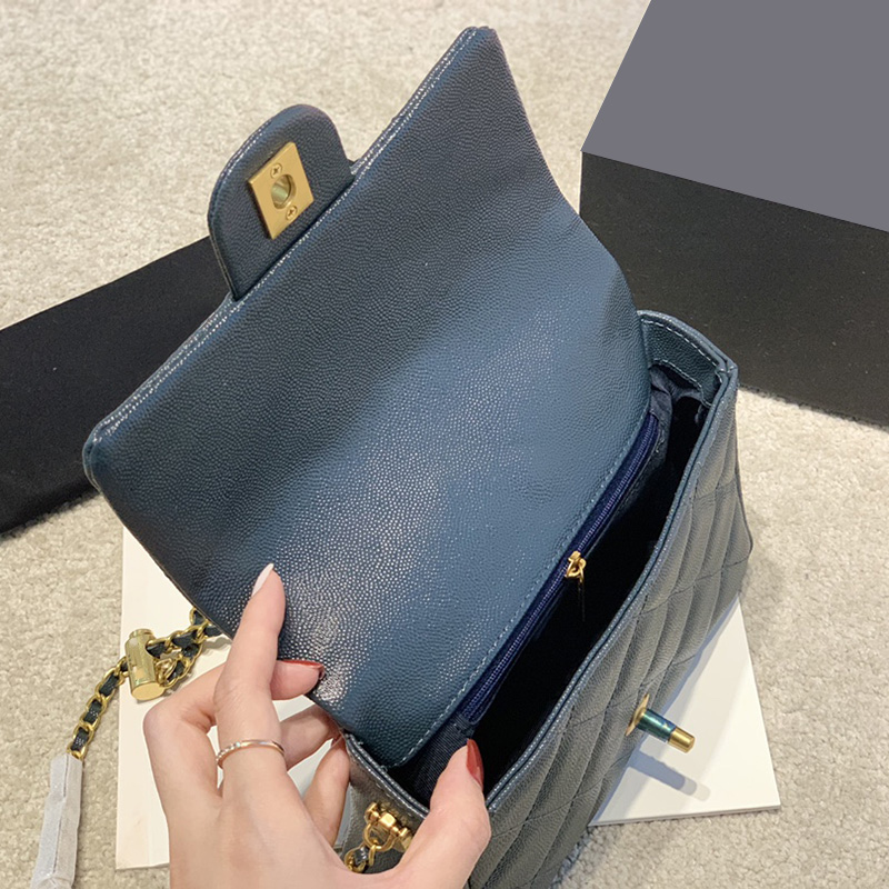 Classic Flap Mini Square Bags Caviar Calfskin Leather Adjustable Shoulder Strap Famous Luxury Designer Large Capacity Cross Body Clutch Cosmetic Handbags 18cm, Blue
Classic Flap Mini Square Bags Caviar Calfskin Leather Adjustable Shoulder Strap Famous Luxury Designer Large Capacity Cross Body Clutch Cosmetic Handbags 18cm, Blue