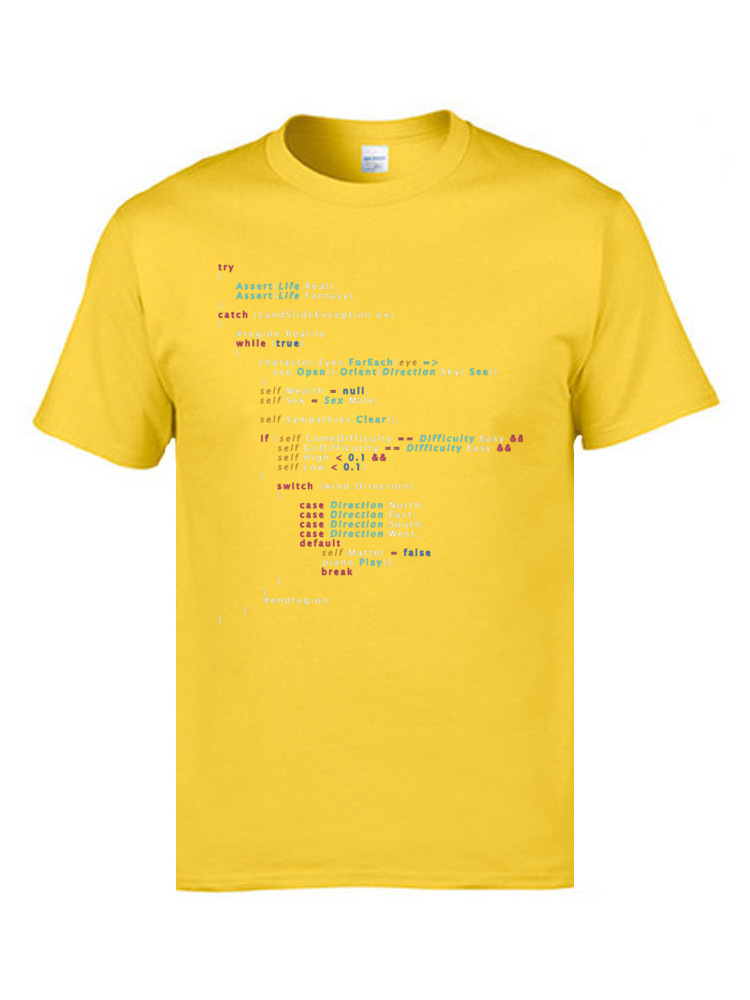 Colored Code Programming JS Men T Shirts Senior IT Engineer SCJP Programmer 100% Cotton Tee Shirts Keyboardman Workday 210225