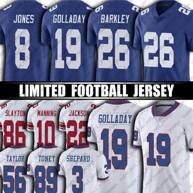 26 Saquon Barkley Kenny Golladay Jersey Daniel Jones Lawrence Taylor Football Jerseys New York„Giants„10 Eli Manning Toney Sterlin