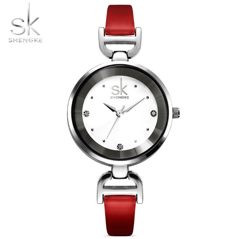 Wristwatches Arrivals SK Watch Women Luxury Japanese Quartz Dress Watches Silver Bracelet Halloween Gift Leather, Red 
Wristwatches Arrivals SK Watch Women Luxury Japanese Quartz Dress Watches Silver Bracelet Halloween Gift Leather, Red