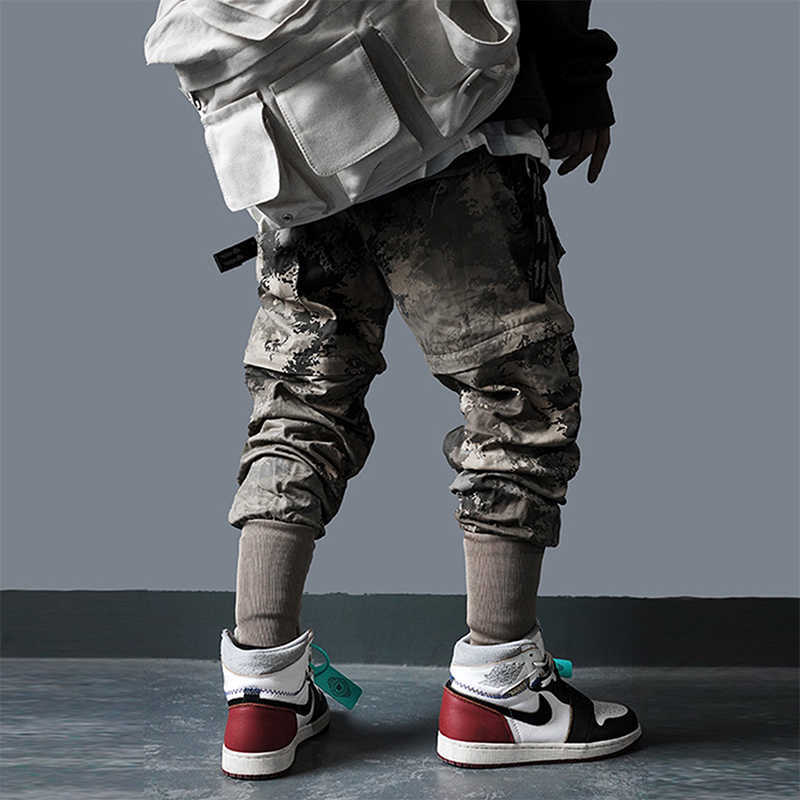 11 BYBB'S DARK Detachable Multi-Pocket Cargo Pants Men Harajuku Hip Hop Streetwear Joggers Man Elastic Waist Sweatpants Techwear T200219