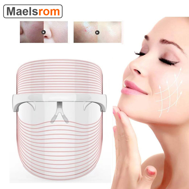 LED Photon Facial Mask 3 Colors Light Therapy for Anti-aging, Anti Acne, Wrinkle Removal, Skin Care Tightening - Home Beauty Salon dh5727163