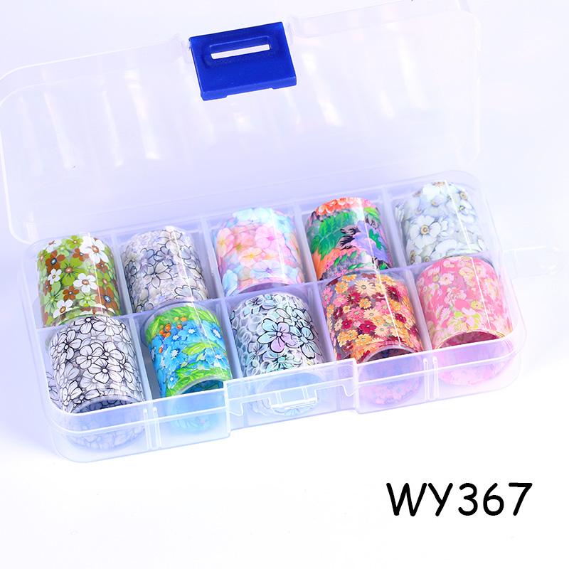 Stickers & Decals 1 Box Holographic Nail Art Transfer Foil Sticker Set Paper Wraps Adhesive Design Nails Decoration Accessories Kit