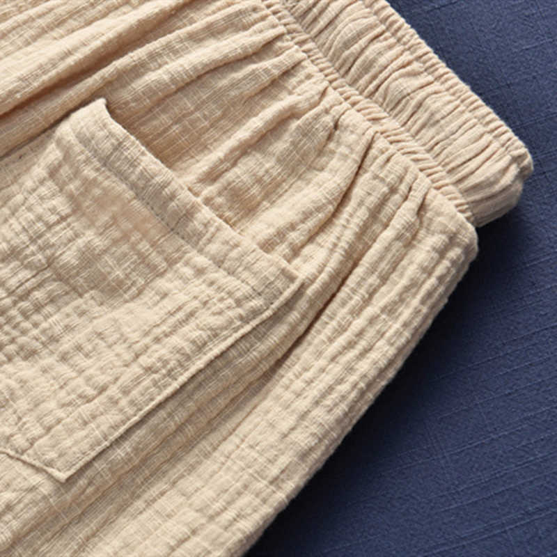 Johnature Style Casual Cotton Linen Women Shorts Summer Solid Elastic Waist Wide Leg 210714