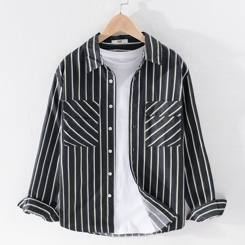 2021 New Summer and Autumn Long-sleeved Stripe Brand Casual Shirts for Men Fashion Comfortable Shirt Mens Chemise Camisa Gs2d, Green stripe
2021 New Summer and Autumn Long-sleeved Stripe Brand Casual Shirts for Men Fashion Comfortable Shirt Mens Chemise Camisa Gs2d, Green stripe