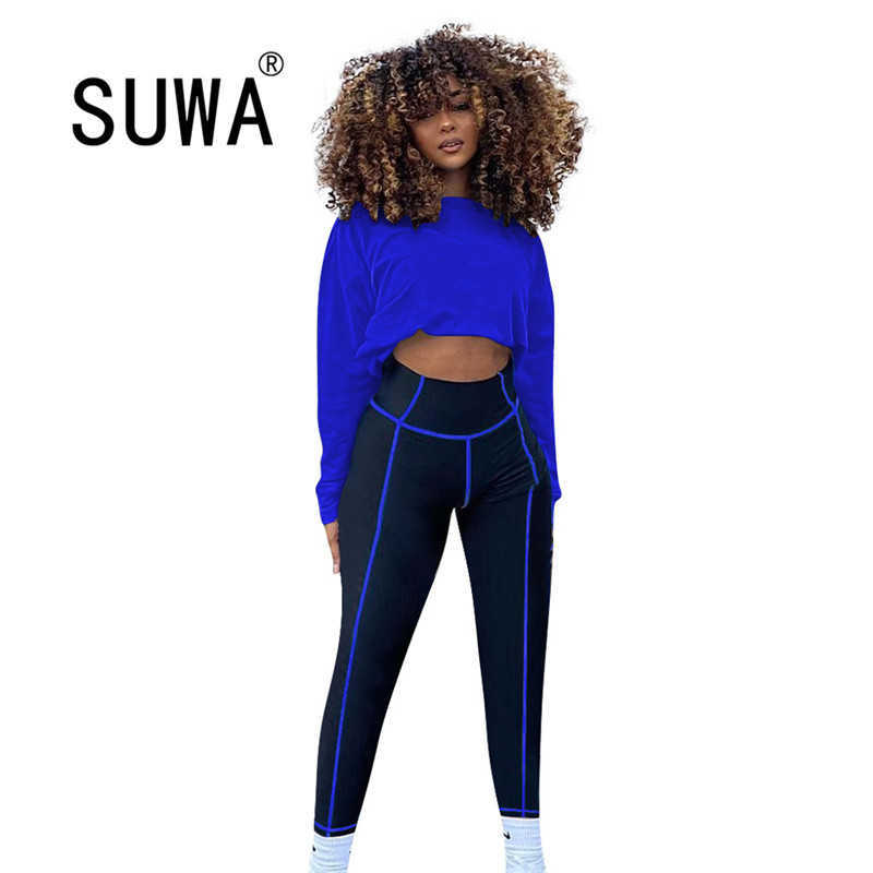 Recommend Style Womens Tracksuit Set Long Sleeve Pullover Crop Top Sport Pants Trousers Lounge Wear 2 Pieces Outfits 210525, Blue
Recommend Style Womens Tracksuit Set Long Sleeve Pullover Crop Top Sport Pants Trousers Lounge Wear 2 Pieces Outfits 210525, Blue