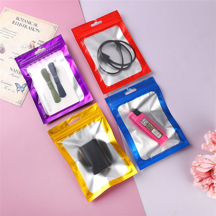 8 Colors General Matte Aluminum Foil Zip Lock Gift Bags Frosted Window Resealable Jewelry Trinkets Tea Snack Candy Wedding Party Gifts Hanging Display